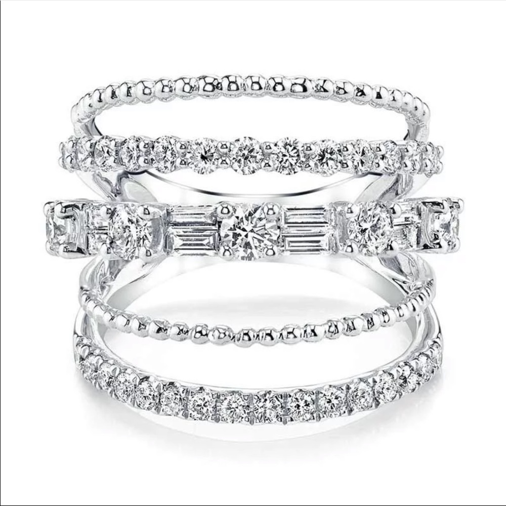 New Women’s Stackable 925 Silver Diamond Ring 💍 - Picture 2 of 5